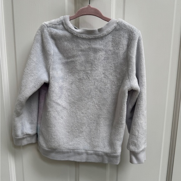 H&M 3-4Y 3T Girls Unicorn Sparkly Fuzzy Sweater - Gray with Pink and Purple - Picture 5 of 7